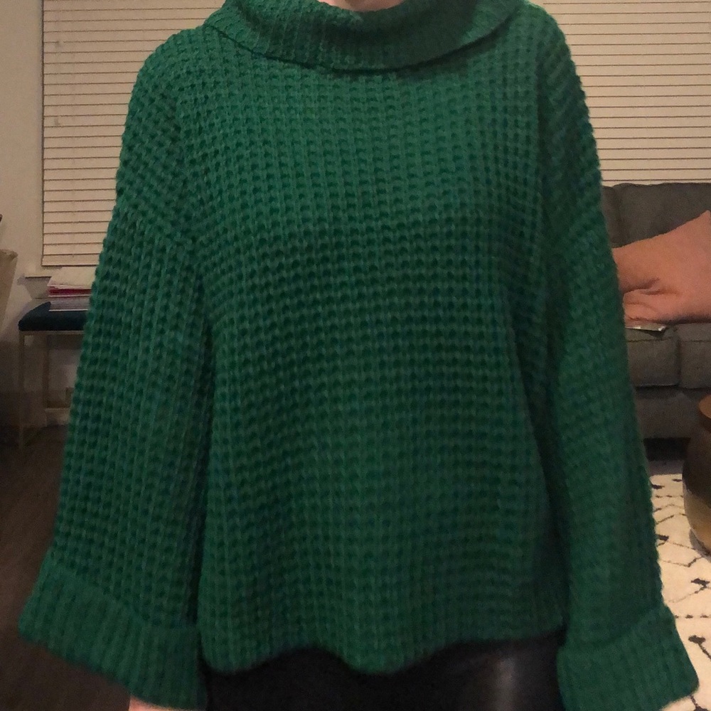 Green Cowl Neck Sweater